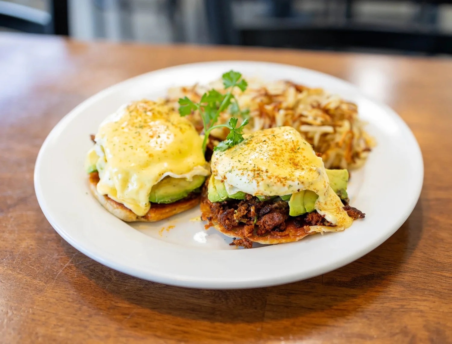 Chorizo Benedict with homemade hollandaise